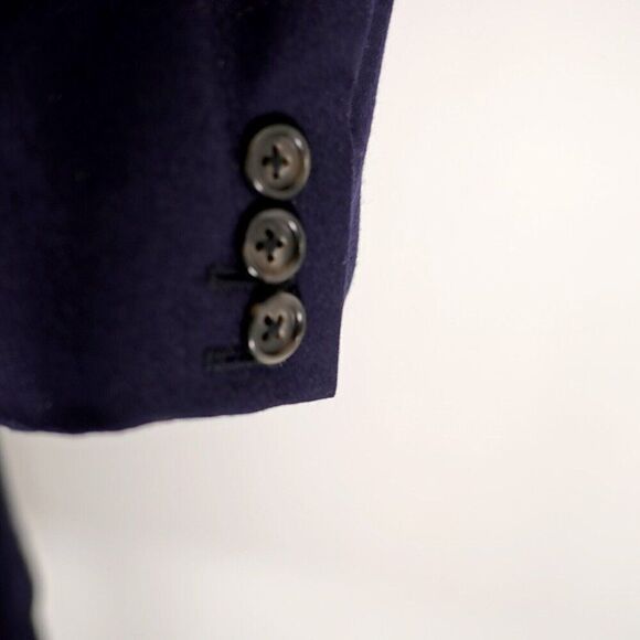 Polo Ralph Lauren Flannel Virgin Wool Italy Blue 3 Button Blazer Large 40L Uncon - Picture 3 of 13
